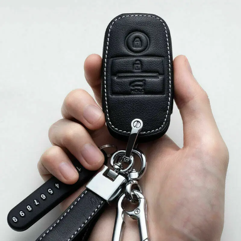 

Leather Car Key Case Key Shell Protector Covers For KIA KX3 KX5 Fcrte K5 K4 K3 K2 Sportage Car Interior Accessories key cover