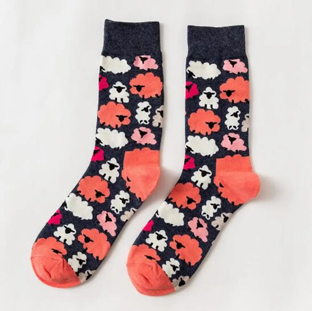 Harajuku/женское растение кактус с узором, носки с кактусами, растительный шар, кактус, Harajuku, для девочек, хлопковые носки, Chaussettes Femme - Цвет: Небесно-голубой