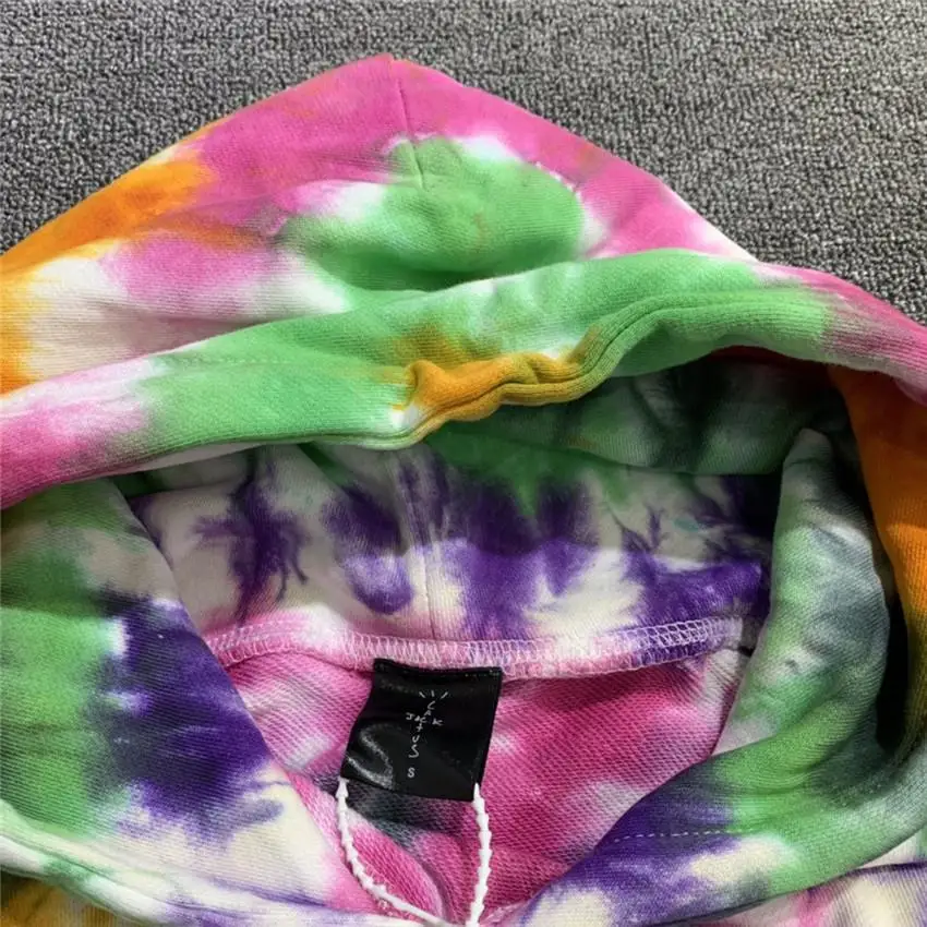 

Tie-dyed Travis Scott Jackboys Cactus jack Skeleton Hand Click keyboard Hoodie Women Men Pullover Hooded