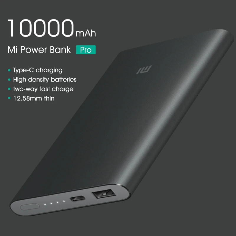 Внешний аккумулятор Xiaomi 10000 мАч Pro USB Type C QC3.0 быстрая зарядка внешний Mi портативное