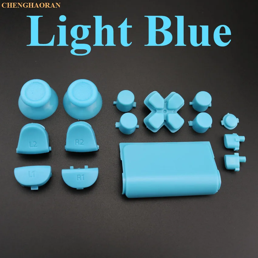 H Light blue 1 Набор торцевых головок 17 Цвета Thumbsticks R2 L2 R1 L1 пусковых кнопок Mod Kit для Playstation Dualshock 4 PS4 2,0 DS4 010 011 1200 контроллер - Цвет: H Light blue