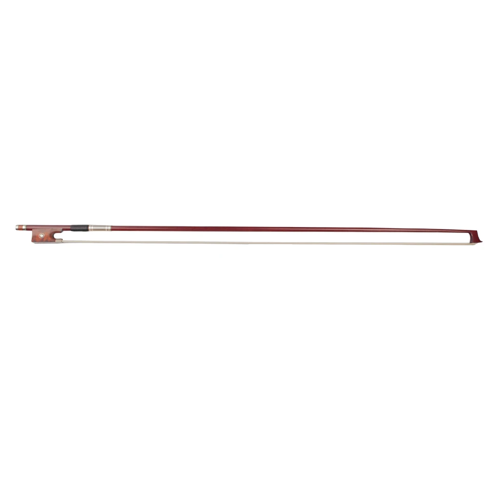 NAOMI 4/4 Size Violin/Fiddle Bow Brazilwood Bow Round Stick White Horsehair W/Snakewood Frog Horsehair Well Balance