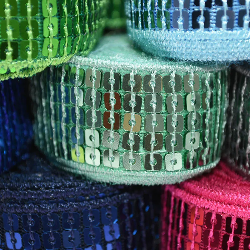 5 ярдов Блестящая лента блестящая пайетка плетеная аппликация для одежды Отделка