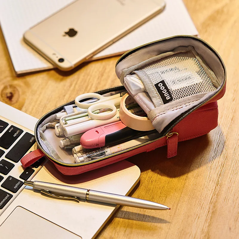 

Холщовый чехол для карандашей, 1 шт., большой емкости, многофункциональный держатель для телефона, коробка для ручек, чехол для макияжа в рет...