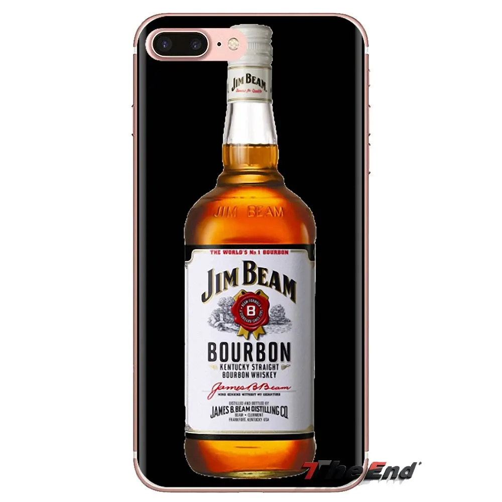 For iPod Touch Apple iPhone 4 4S 5 5S SE 5C 6 6S 7 8 X XR XS Plus MAX Soft Transparent Cases Covers drinking Jim Beam Wine |