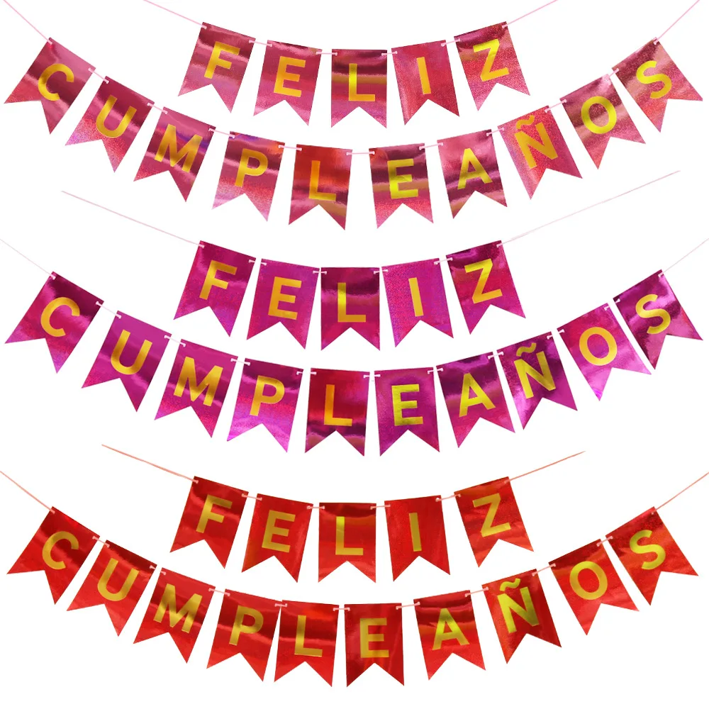 Ласточкин хвост тянуть флаг Новая лазерная испанский Днем Рождения баннер