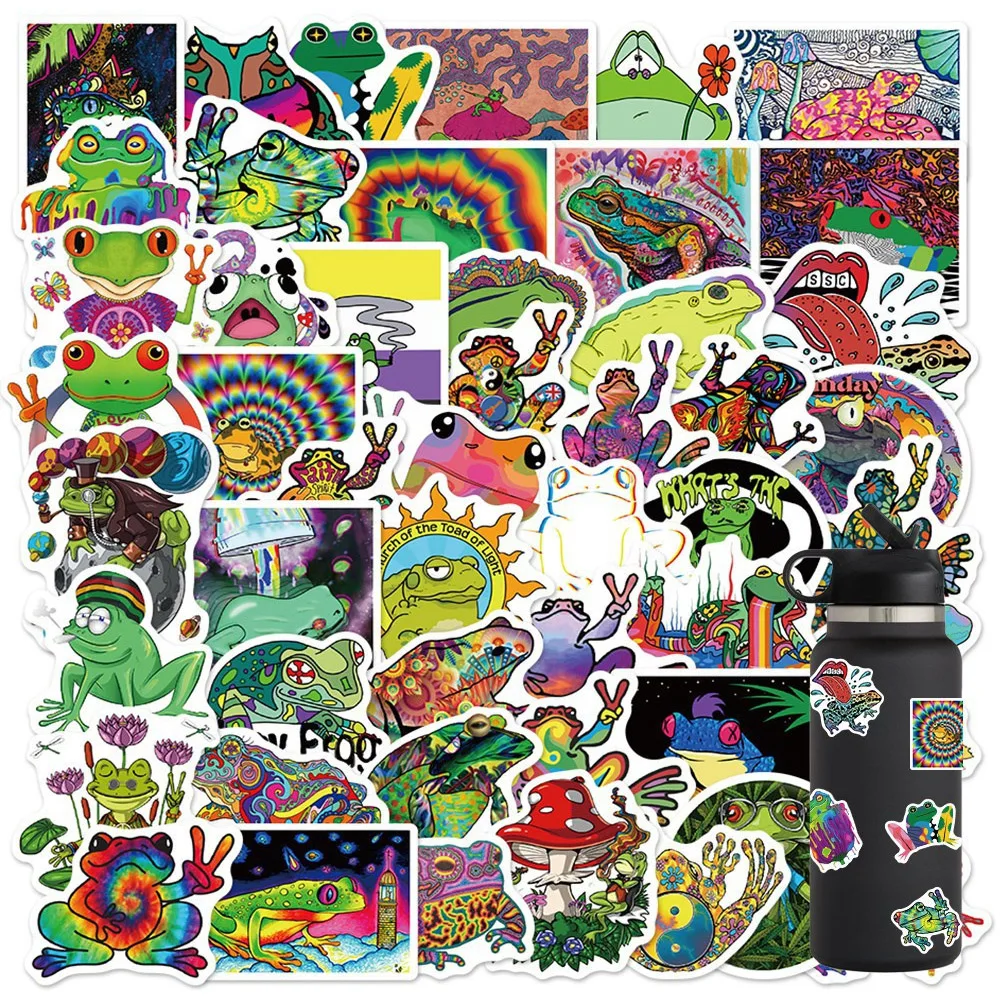 

10/30/50PCS Psychedelic Frog Stickers Suitcase Water Cup Computer Stickers Skateboard Cartoon Graffiti Stickers Wholesale