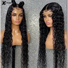 Парик из натуральных волос с глубокой волной, на сетке спереди, парик на сетке спереди 13x 4, парик на сетке спереди с выщипанными отбеленными узелками, парики на водной волне спереди