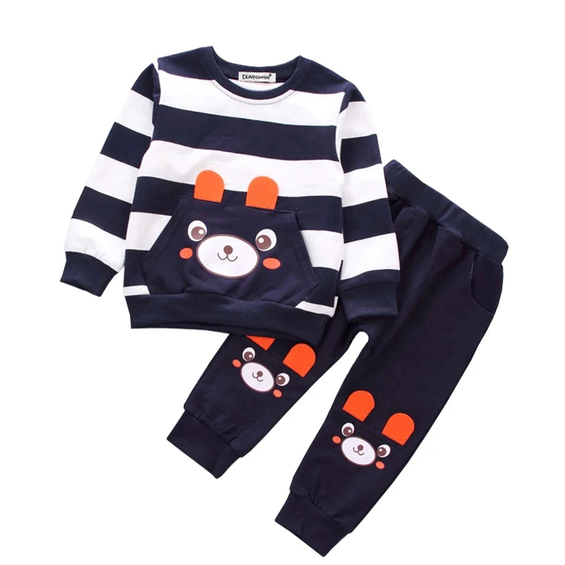 Autumn Toddler Baby Boys Clothes Sets Spring T-shirt+Pants 2pcs Cute Bear Outfits Kids tracksuit Children | Детская одежда и обувь