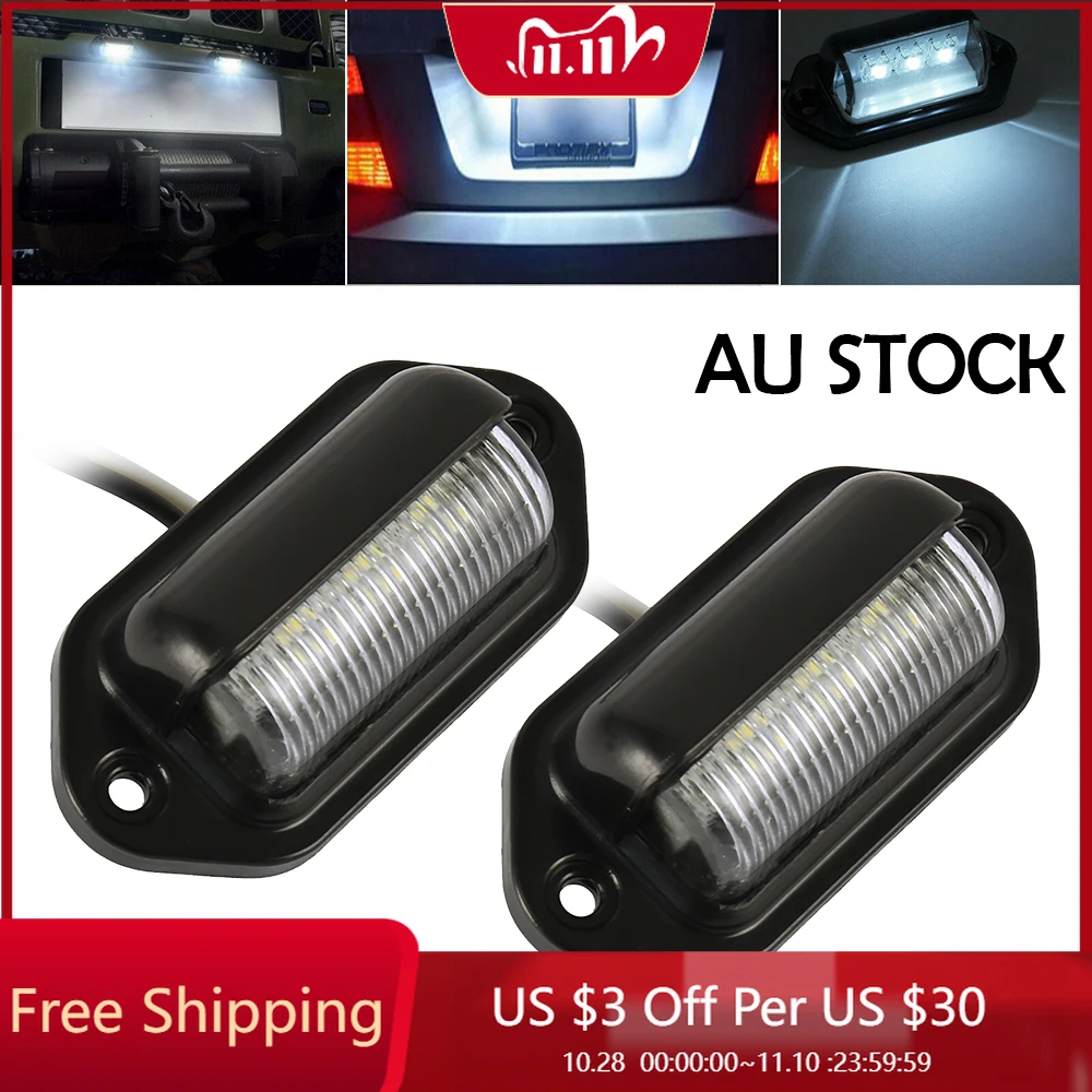 

2PCS LED Universal License Number Plate Light Lamp Step Lamp License Plate Light Car Accessories for Car Truck SUV Trailer Lorry