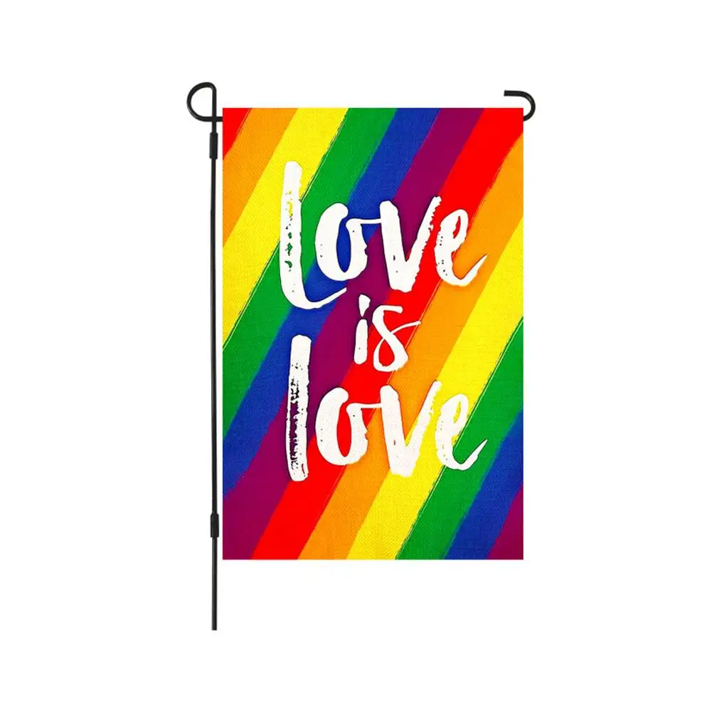 Радужный Флаг ЛГБТ наружный садовый двор яркий красивый декоративный флаг LOVE IS