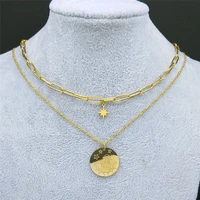 2pcs 12 constellations stainless steel virgo necklaces gold color star horoscope necklaces jewelry chaine collier n9203s02