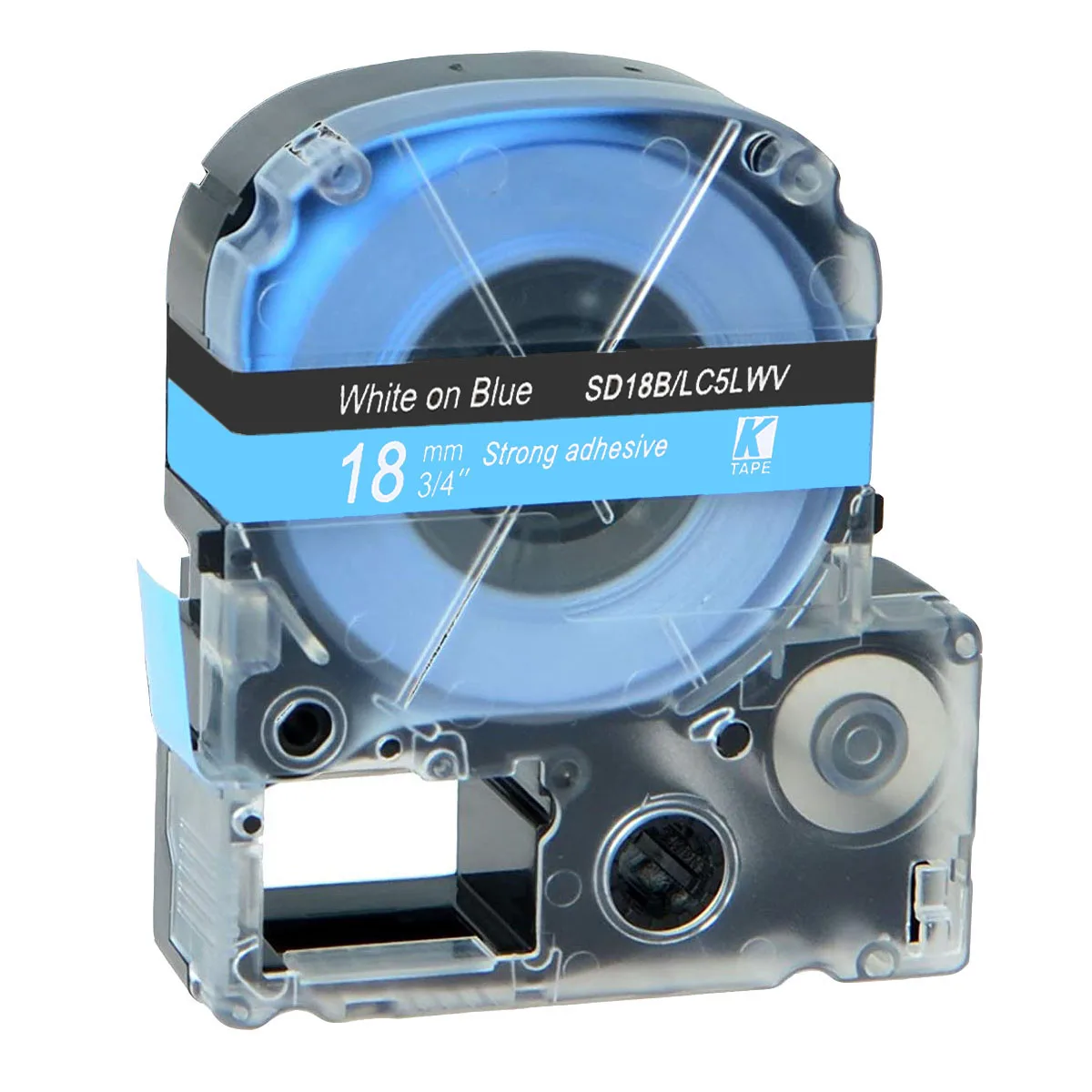 CIDY 18 мм черный на белом SS18KW/LC-5WBN LC 5WBN LC-5WBN9 клейкая лента для kingjim/epson Для LW300 LW400 LW-600P LW-700P - Цвет: white on blue