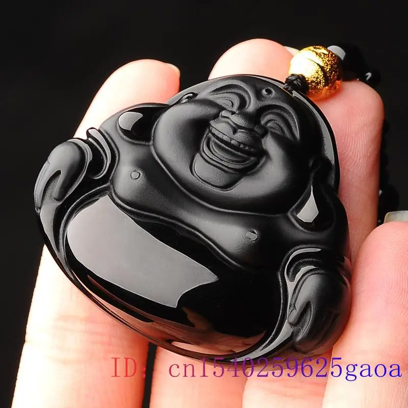 Ювелирные изделия из обсидиана подвеска Maitreya модный амулет Будда нефрит мужские