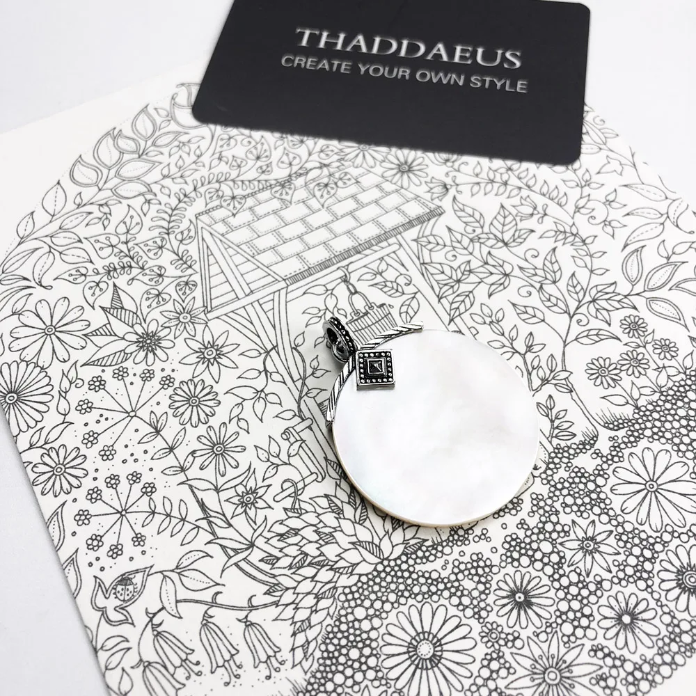 

Pendant Africa Disc Mother of Pearl,2019 Winter New 925 Sterling Silver Glam Jewelry Europe Style Bijoux Gift For Soul Woman