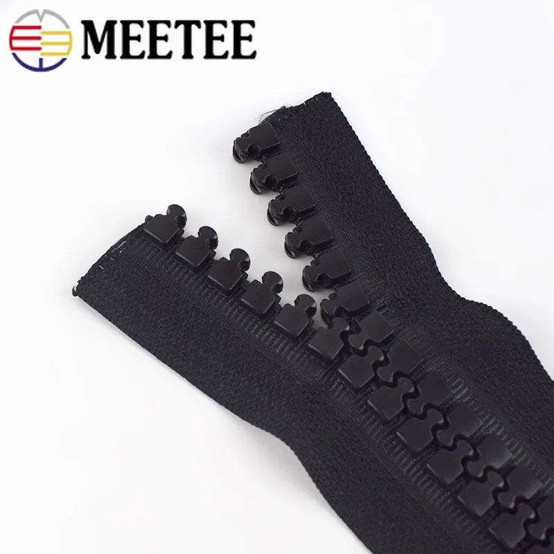 Застежка молния из смолы Meetee 20 #50/100 см + 1 слайдер с открытым концом двухсторонняя