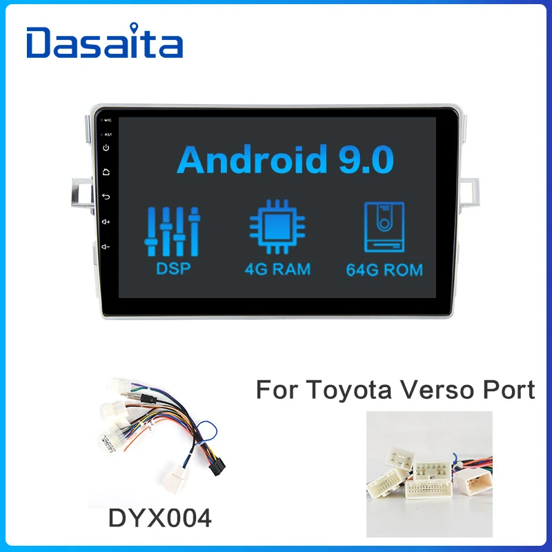 DYX004 Dasaita Автомагнитола 1 Din Android 9,0 для Toyota Verso EZ навигация 2012 2013 MP3 " мульти сенсорный экран 4 Гб ram - Цвет: DYX004