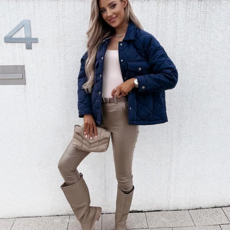Women Winter Jackets Parkas 2020 Fashion Thick Warm Regular Sleeve Tops Jackets Slim Solid Sweet Button Clothes for Female