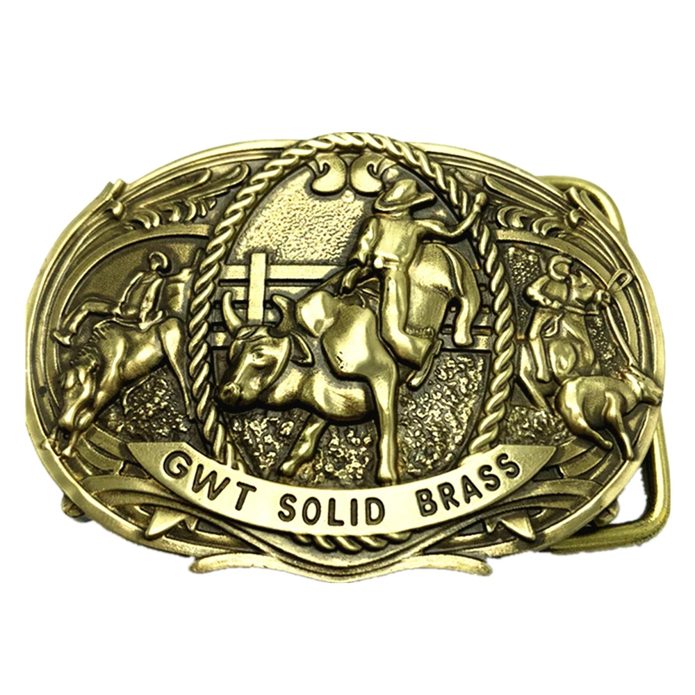 Медная Пряжка Для Ремня GWT винтажная антикварная ковбойская из чистой латуни |