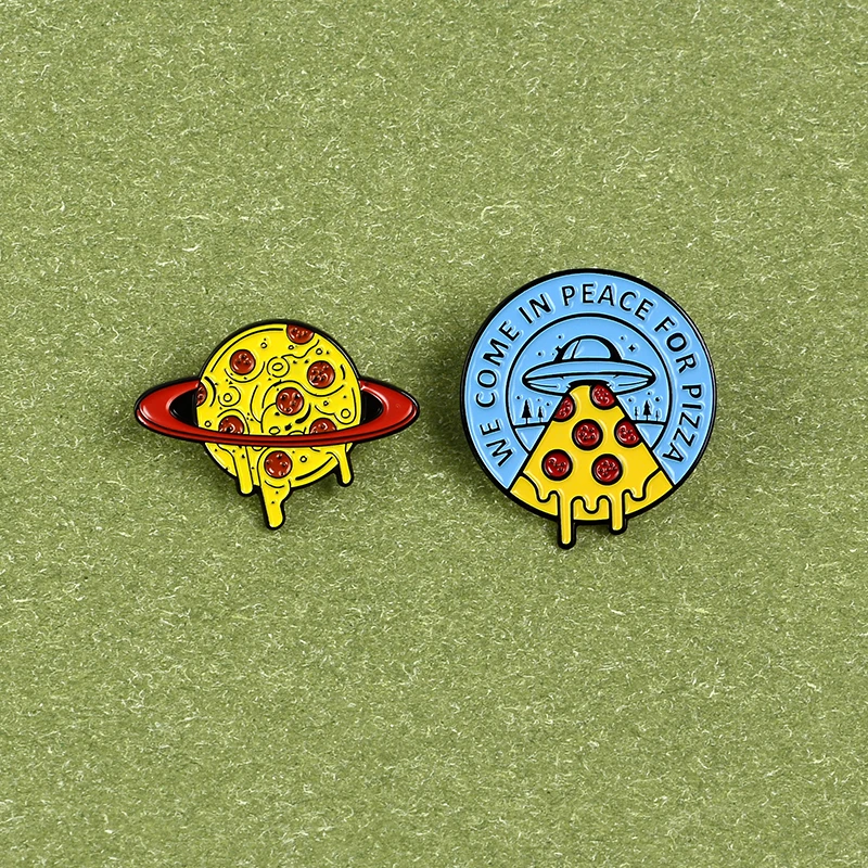 Креативная брошь в виде планеты Вселенной еды мы придим мир для пиццы печенья НЛО