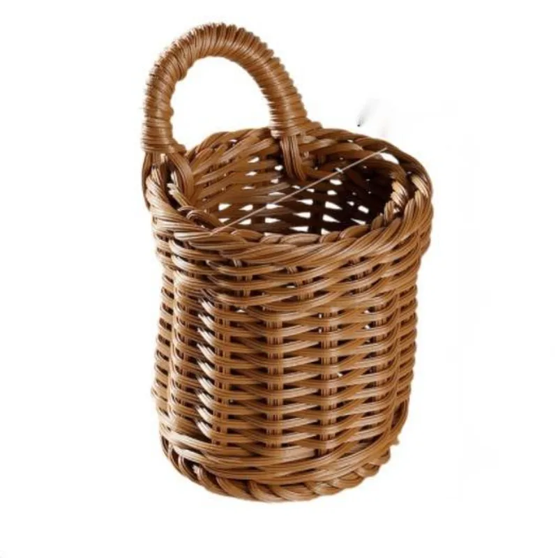 

Пластиковая плетеная посуда, настенная корзина для хранения, имитация ротанга, плетеные туалетные принадлежности, подвесная корзина, Насте...