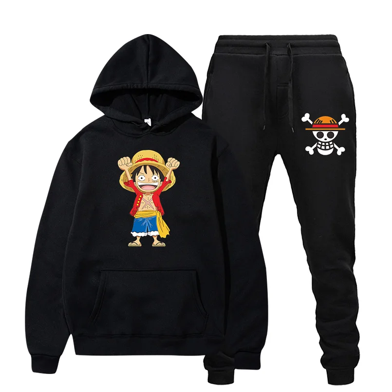 Костюм спортивный Luffy в японском стиле Харадзюку худи с капюшоном и спортивные