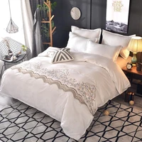 home textiles solid color bed linens luxury bedding sets simple bedclothes family duvet cover set quilt cover queen king size