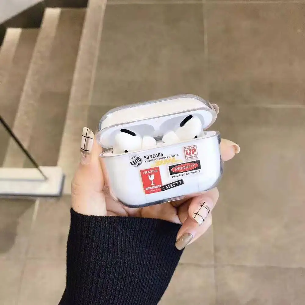 Чехол для беспроводной гарнитуры airpods pro 1 2 дюйма прозрачный жесткий чехол