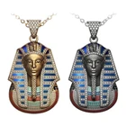 Древний Египетский Король Тут Фараон кулон ожерелье для женщин мужчин золотой цвет нержавеющая сталь круглые украшения Прямая доставка