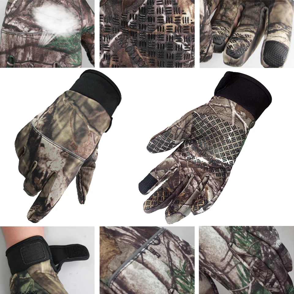 

2 in1 Full finger and Half finger Hunting Camouflage Gloves Anti-Slip tactical gloves policia Camping Camo Glove fit jungle