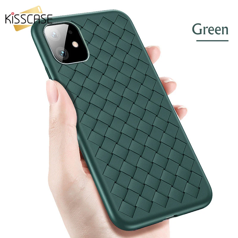 KISSCASE Weave Grid Phone Case For iPhone 11 Pro Max Soft TPU Cover for 6S 7 6 8 Plus 5 5S SE XS MAX X XR Coque |