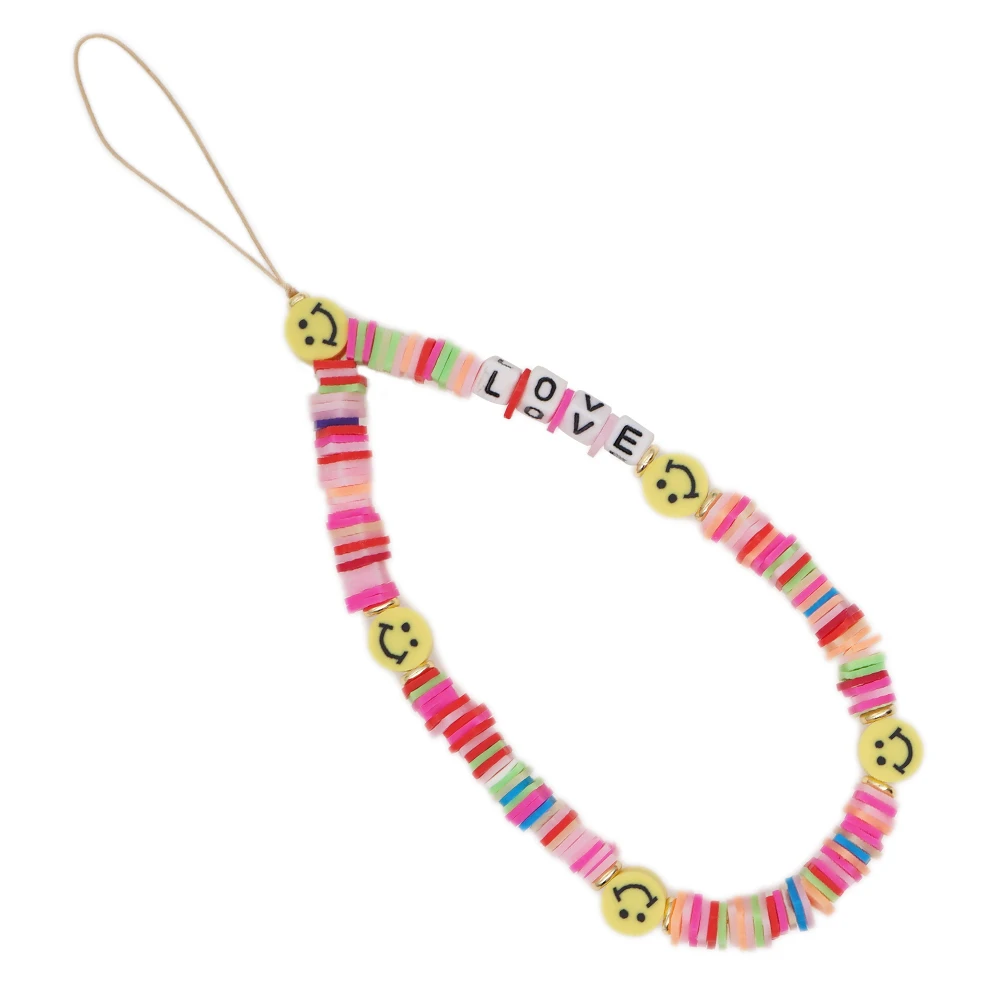 

Boho Fashion Colorful Word Bead Key Chain Ropes Sling Lanyard Neck Strap Tassel Mobile Phone Wrist Strap Rope