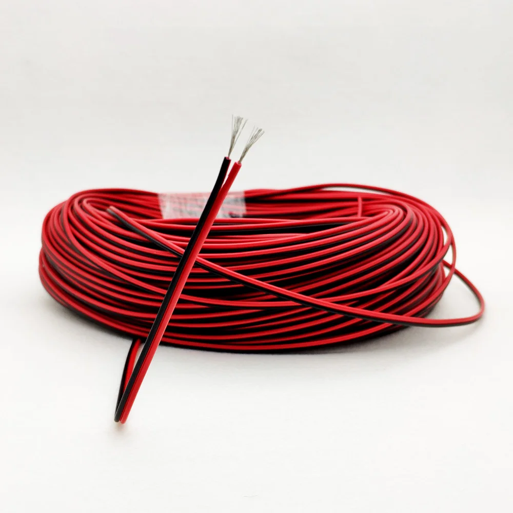 20 м 22AWG светодиодный кабель Американская классификация проводов 2р 3P 4 5 Луженая Медь Электрический провод с ПВХ изоляцией, RGB/RGBW для 5050 5730 8520 светильник Stirp Питание - Цвет: 2Pin