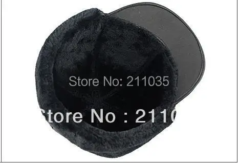 

Hot Sale Male Quality Water Marten Velvet Ear Sheepskin Baseball Cap Thermal Genuine Winter Leather Hat,