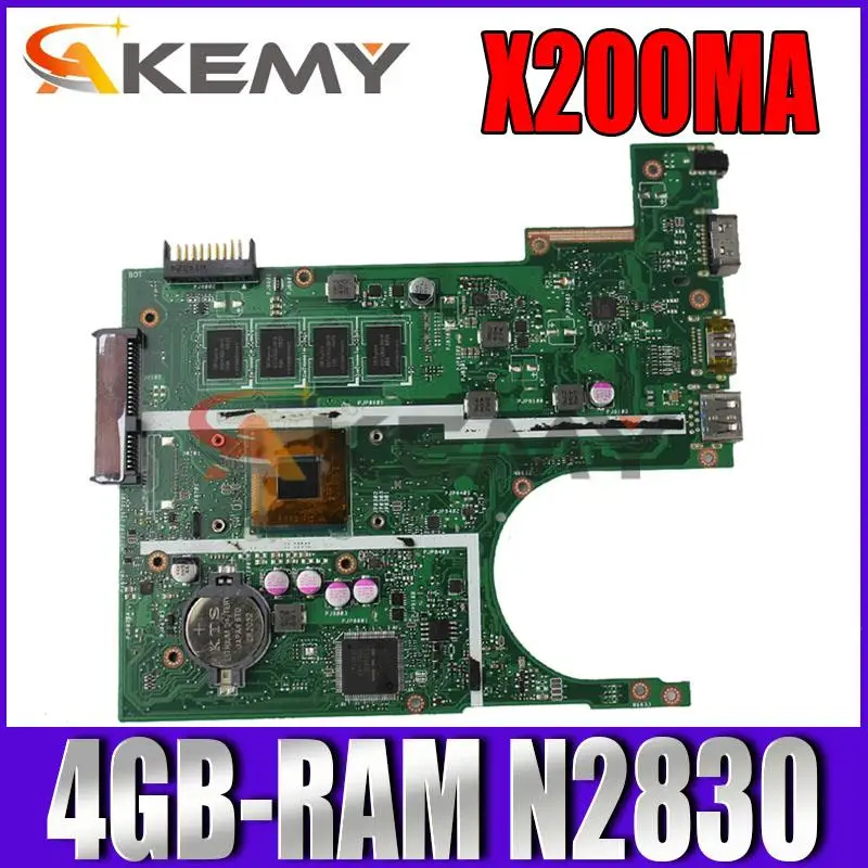 

Akemy X200MA Laptop motherboard for ASUS F200MA X200M X200MA notebook mainboard motherboard with 4GB-RAM N2830 CPU tested ok