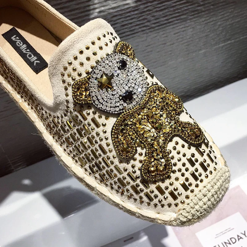 Эспадрильи с животным дизайном женская обувь на плоской подошве из пеньки