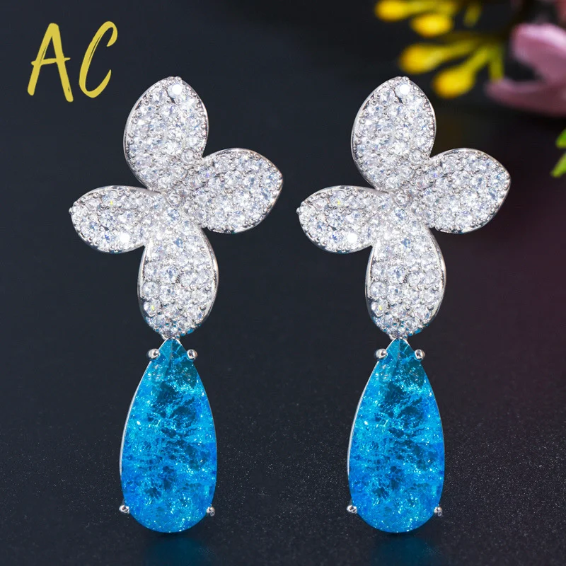 

Элегантные серьги-подвески со сломанным кубическим цирконием, искусственными камнями, женские позолоченные гипоаллергенные ювелирные укр...