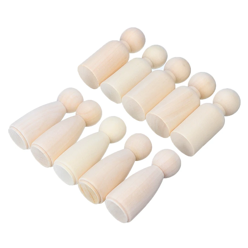 10 шт. деревянные необработанные куклы-колышки 65 мм | Дом и сад