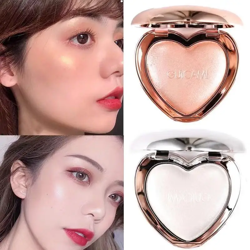 3D в форме сердца Хайлайтер для макияжа Палитра осветитель тела мерцающий