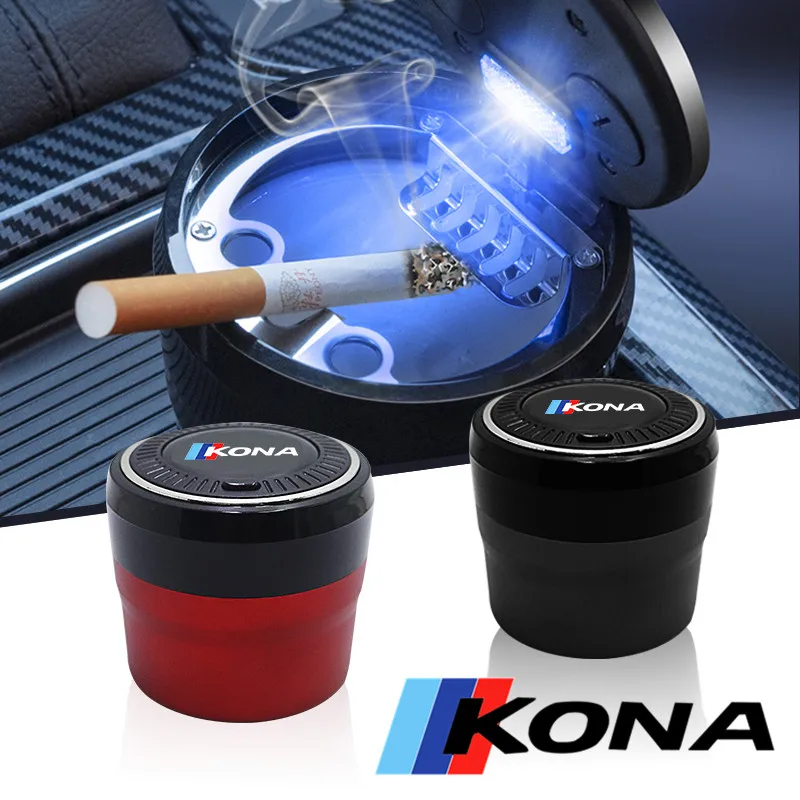 

car ashtray cenicero abs led Push button switch for hyundai kona Car Accessories