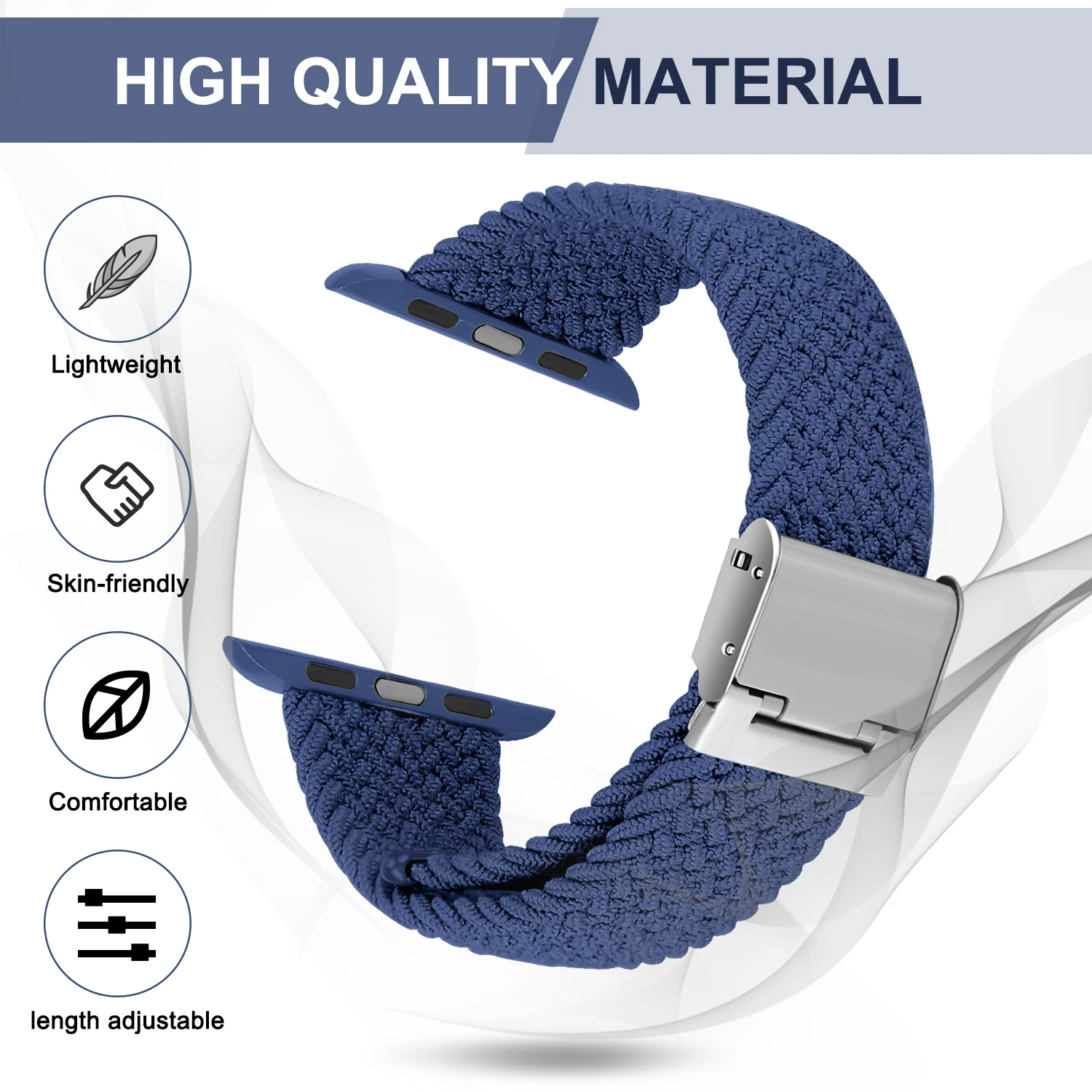 Sport Solo Loop Strap for Apple Watch 6 Band 44mm 40mm - Nylon Wristband Bracelet - Adjustable Braided Watchband - Accessories image 4