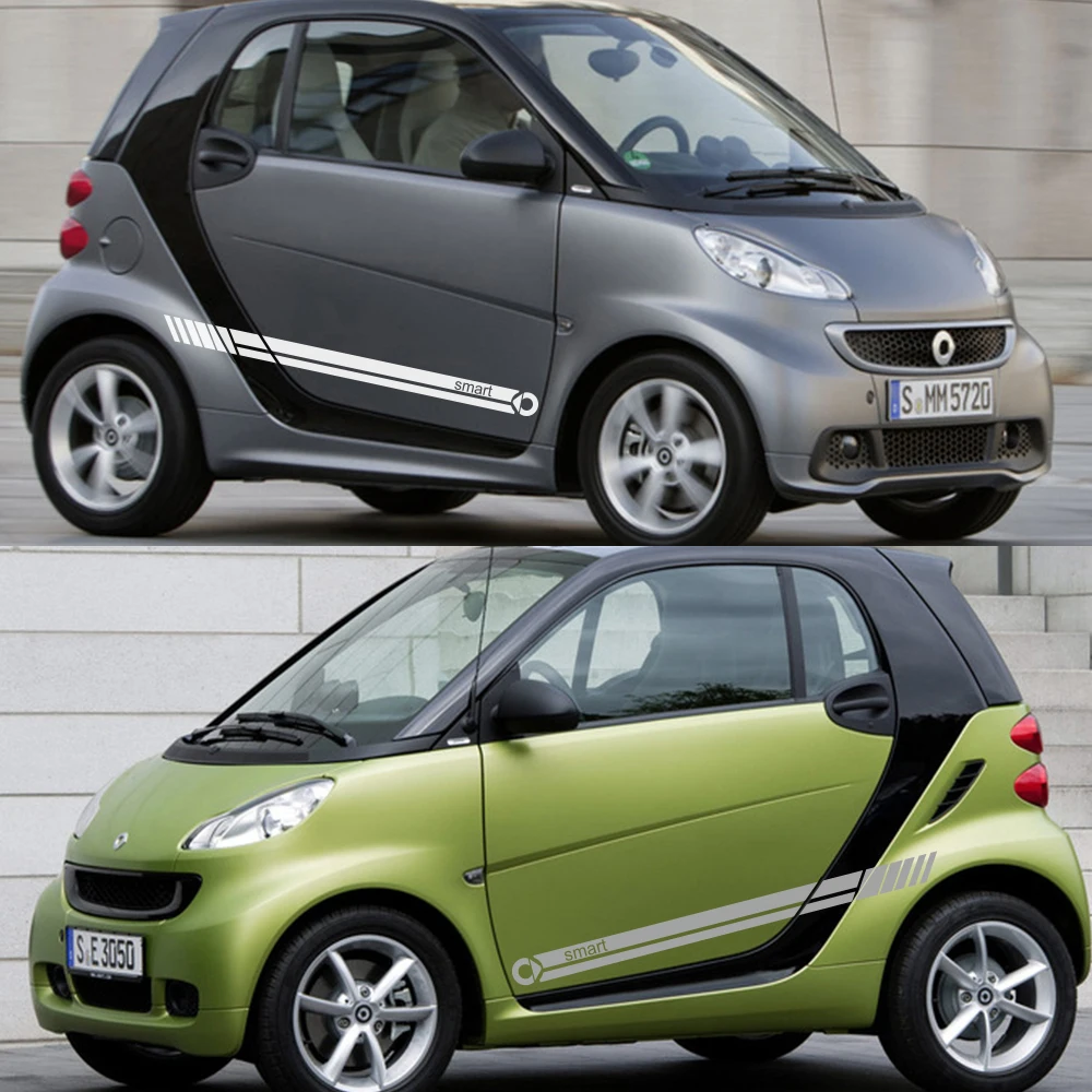 

For Mercedes Benz Smart Fortwo EQ Cabrio Forfour Preis W453 W451 Auto Accessories 2pcs Car Side Stripe Stickers Vinyl Film Decal