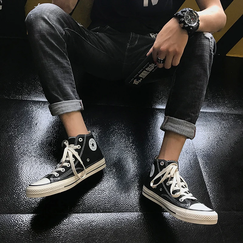 

Women's Fashion 2021 Vulcanize Shoes Woman Sneakers New Rainbow Retro Canvas Shoes Flat Fashion Comfortable High Shoes Women