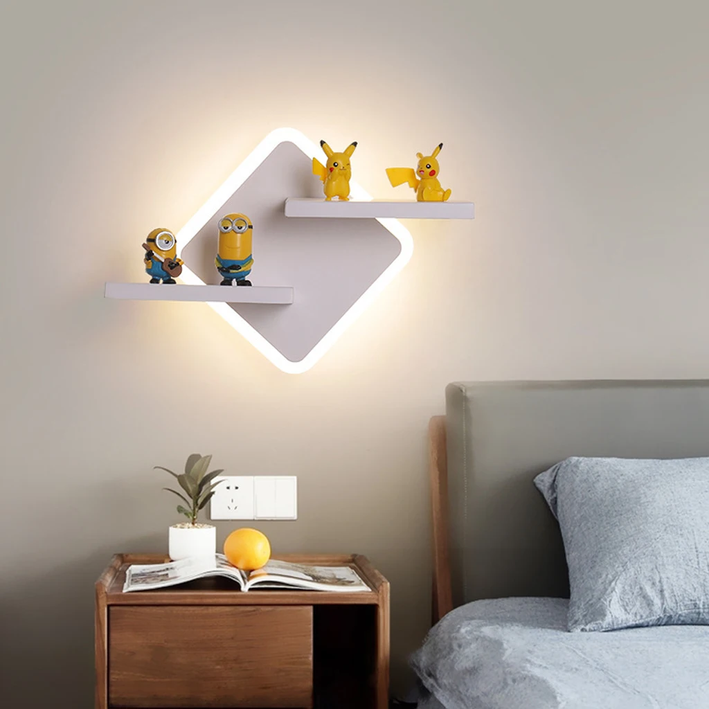 Modern LED Wall Lamp Simple Bedroom Bedside Indoor Lighting Ceiling Lamps Children's Room Aisle Nordic Shelf Wall Lights