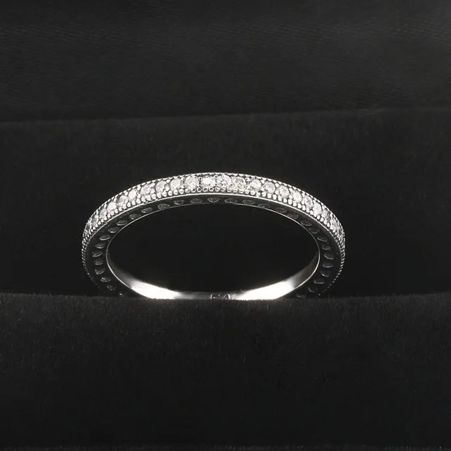 B097 серебряное бесконечное кольцо обручальное 750 белое золото высокое качество
