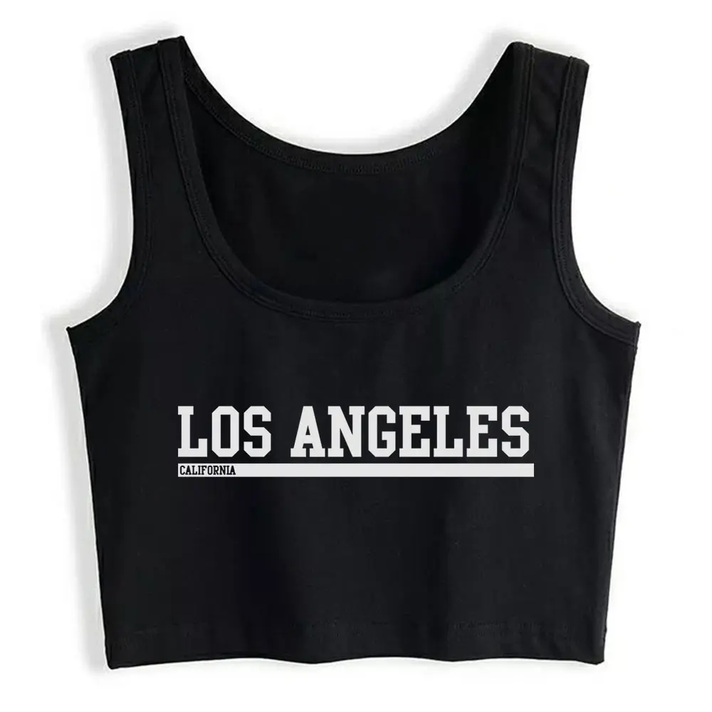 

Boho Crop Top Los Angeles Hip Hop Black Sleeveless Y2k Tops Womens Tops blusas mujer de moda 2021 verano Gym Tank Top Women