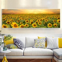 sunflower field landscape oil painting on canvas bedroom decor modern wall art living room no frame picture home decoration