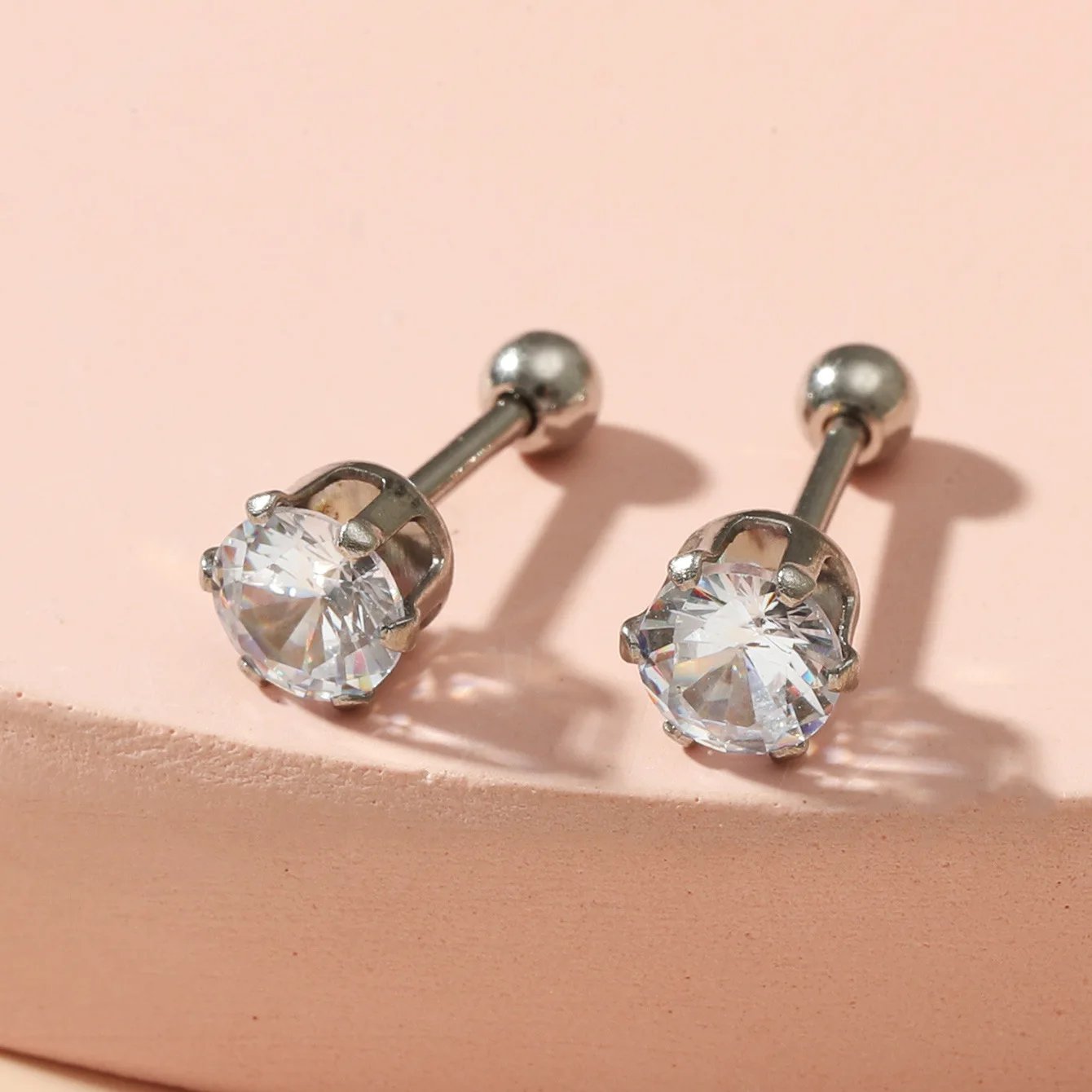 

SIPENGJEL Stainless Steel Crystal Zircon Ear Piercing Earrngs Cartilage Helix Ear Buckle Earrings For Women Man Piercing Jewelry