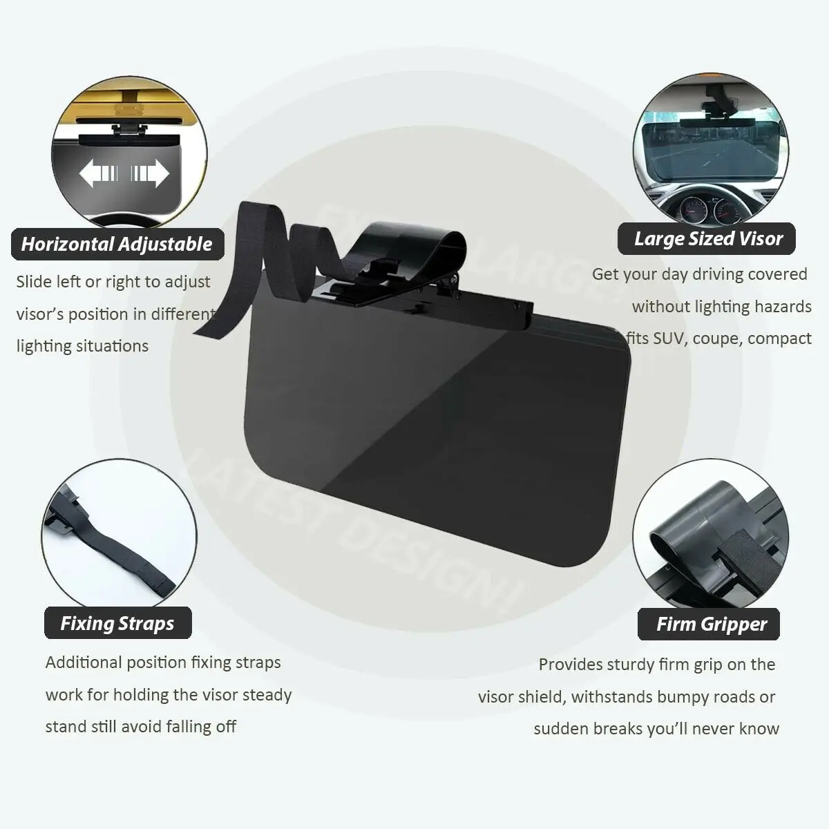 14 ''большой HD Автомобильный солнцезащитный козырек антибликовый