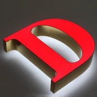 classic led letter front back luminous signage led channel letter red epoxy resin surface sign letters pin mounted